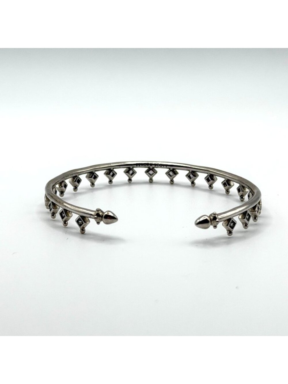 Kendra Scott Silver-Plated Open Cuff Bracelet With Diamond Accents